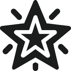 Poster - Clean black star logo design with five symmetrical thin strokes