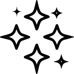 Poster - Elegant black star logo design with thin strokes perfect for branding