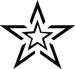 Poster - Clean star logo silhouette design with thin strokes for branding identity