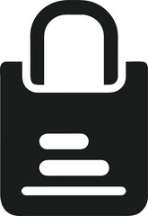 Poster - Clean minimalist black shopping bag icon logo design flat stylized illustration