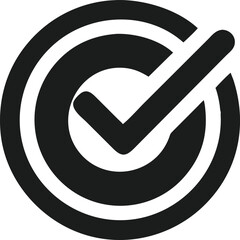 Poster - Clean checkmark logo inside a circle with thin outline for branding