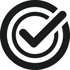 Poster - Clean checkmark logo within a circle symbolizing approval and positive confirmation