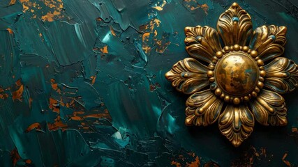 Poster - Vintage Ornamental Flower Design on Textured Colorful Background
