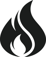 Poster - Abstract minimalist flame icon single line vector for logo design