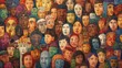 © Sakinatus - A Tapestry of Humanity: A vibrant mosaic of faces celebrating diversity and cultural richness.