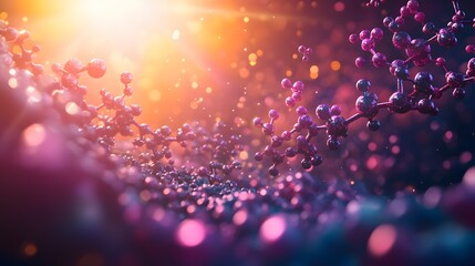 Poster - Complex molecular structures illuminated by sunlight.