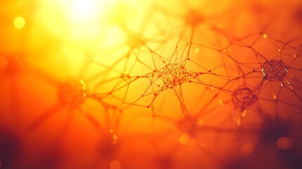 Poster - Abstract network design in warm, fiery tones.