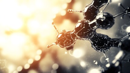Poster - Complex molecular structure illuminated by light.