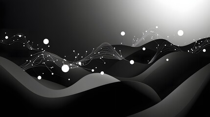 Poster - Abstract digital design with flowing shapes and light elements.
