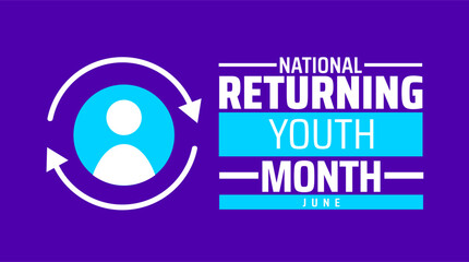 Wall Mural - national returning youth month background banner or poster design template. observed every year in j