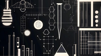 Poster - Abstract graphic design showcasing scientific elements.