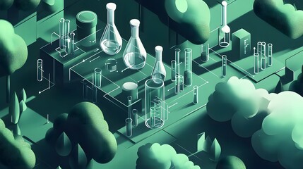 Poster - Abstract illustration of science and nature intertwined.