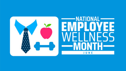Wall Mural - national employee wellness month background banner or poster design template. observed every year in