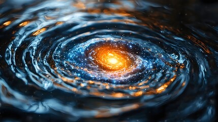 Wall Mural - cosmic energy contained within a water droplet