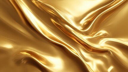 Poster - Shimmering Golden Fabric Texture with Soft Waves and Gleaming Highlights Capturing the Essence of Elegance and Luxury in a Stunning Visual Display