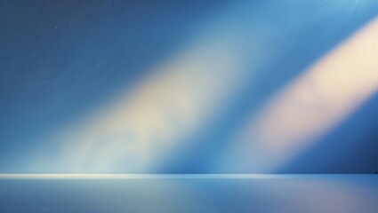 Poster - Soft rays of light illuminate a tranquil, blue-toned space during the early morning hours