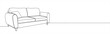 © drawing lines - Sofa continuous one line drawing. Hand drawn furniture concept.