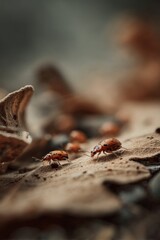 Poster - Colorado Potato Beetles Crawling on a Leaf, Illustrating Pest Control and Agricultural Challenges, Perfect for Educational Material and Environmental Awareness Campaigns : Generative AI
