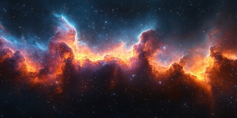 Wall Mural - vibrant cosmic nebula illuminated by swirling gases and stars in deep space during a stunning celest