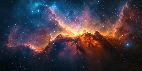 Wall Mural - vibrant cosmic explosion showcases bright colors and intricate patterns in the depths of space