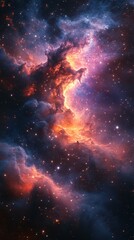 Wall Mural - cosmic nebula displays vibrant colors and star formation in deep space