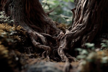 Leinwandbilder - Gnarled Tree Roots Intertwined in Forest, Evoking Natural Beauty and Environmental Conservation, Perfect for Eco-Tourism and Outdoor Adventure Campaigns : Generative AI