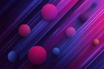 Aufkleber - Colorful abstract patterns with spheres and lines create a dynamic visual experience in modern digital art