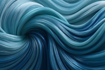 Aufkleber - Waves of blue hair create a flowing texture, showcasing vibrant shades and delicate movement in a creative artwork