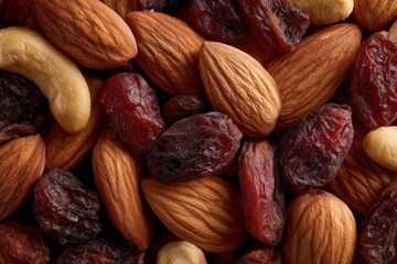 Poster - Healthy mix of almonds, cashews, and raisins in a bowl perfect for snacking anytime of the day