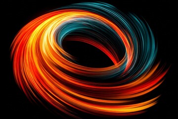Poster - Vibrant swirl of colors creating an abstract circular pattern against a dark background