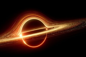 Poster - Stunning cosmic phenomenon showcasing a black hole and swirling accretion disk in deep space