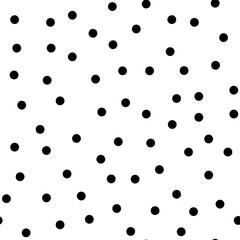 Poster - Minimal monochrome Seamless polka dot pattern. Black confetti vector design for celebration themes, birthday wrapping, fabric, scrapbook, digital paper