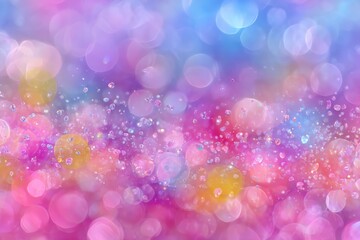 Aufkleber - Colorful abstract background with bokeh effect and water droplets creating a dreamy atmosphere