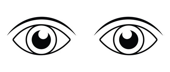Poster - Eye icons vector. Open eyes vector. Man eye flat line icons set. Eyes, open eyes sign and symbol. Eyes icon set, vector illustration.