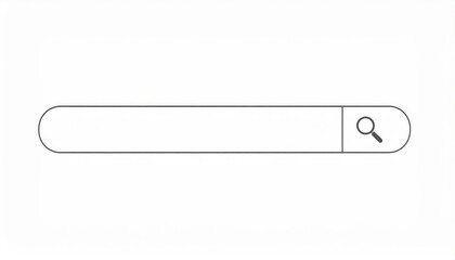 Poster - Minimalistic search bar illustration on a white background, representing online searching, browsing, and digital navigation
