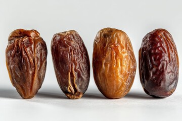 Poster - Natural variety of dates displayed against a clean background showcasing texture and color differences