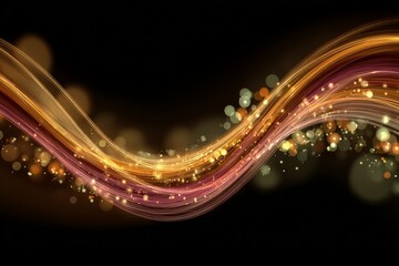 Fototapete - Vibrant waves of light and color create a mesmerizing abstract display in dark background setting