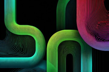 Poster - Vibrant abstract patterns blend geometric shapes and colors in a visually striking design