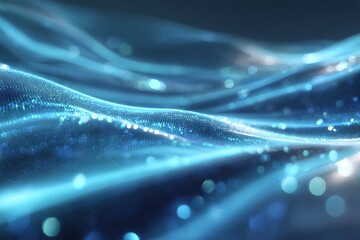 Poster - Dynamic waves of light create a mesmerizing visual experience in a dark environment during a serene evening