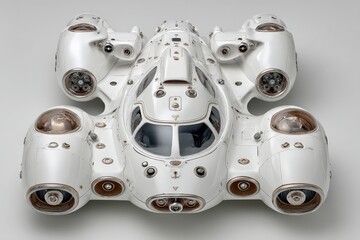 Aufkleber - Innovative white futuristic vehicle designed for underwater exploration and scientific research