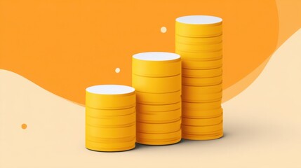Poster - stacks of coins symbolizing rhythm-aligned returns in smart yield frequency investment concept