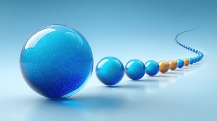 Poster - Group of blue and orange spheres representing the concept of long-hold compounding simulator and financial growth tools