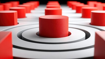 Poster - Red and white symbolizing focus and precision with a clear design ideal for use in marketing and visual communication