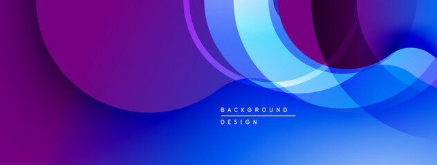 Poster - Abstract flowing shapes, vibrant purple, blue gradients. Modern design, smooth transitions create dynamic visual effect.