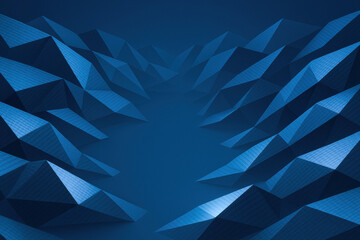 Poster - A stunning futuristic terrain features folded carbon texture surfaces with a soft internal glow creating a valley that highlights strategic placement within a business context