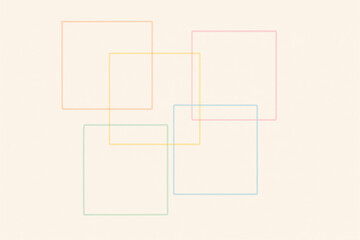 Poster - This minimalist design uses soft pastel outlines overlapping on a neutral beige canvas symbolizing strategy and decision in business innovation