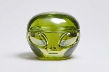 Poster - Unique green alien-shaped container designed for stylish storage of small items or accessories