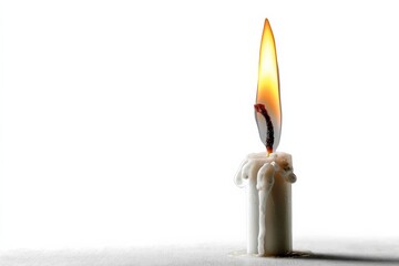 Poster - Candle flame flickers in the dark, illuminating the wax and creating a serene ambiance