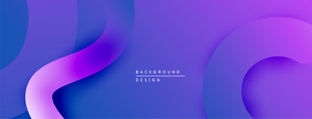 Leinwandbilder - Abstract background features flowing purple, blue gradients. Minimalist design with soft curves, modern aesthetic. Text reads background design.