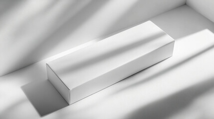 Aufkleber - Blank White Box isolated on white with reflection, 3D Illustration. Mockup box.